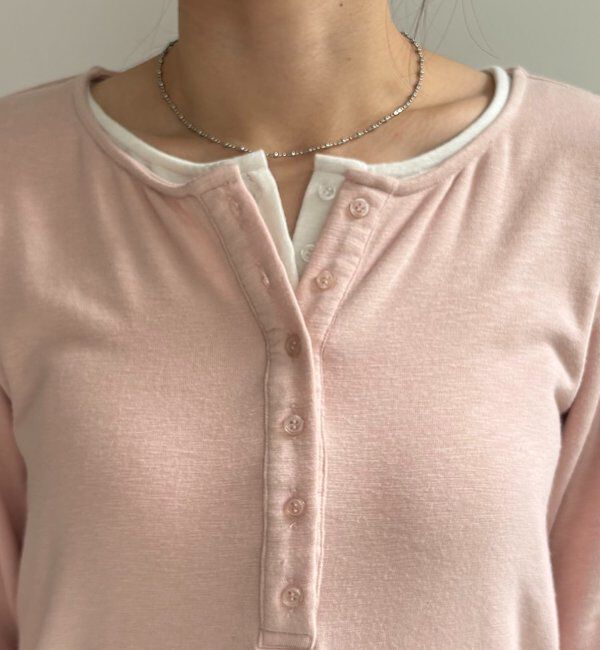  「インナーSET袖ギャザーヘンリーTシャツ」|Tシャツ・カットソー|