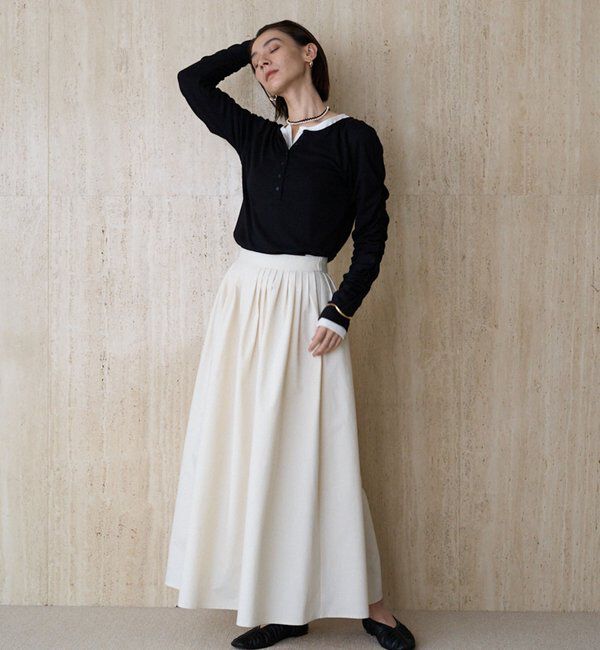  「インナーSET袖ギャザーヘンリーTシャツ」|Tシャツ・カットソー|