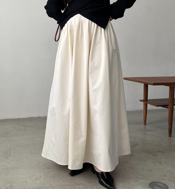  「【低身長サイズあり】タックフレアスカート」|スカート|