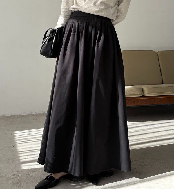  「【低身長サイズあり】タックフレアスカート」|スカート|