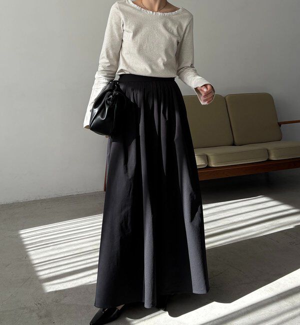  「【低身長サイズあり】タックフレアスカート」|スカート|