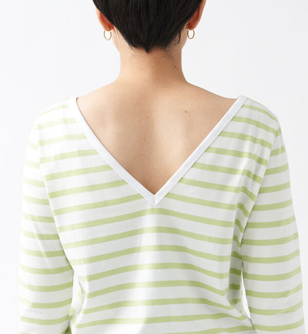 Rouge vif「バックVネック天竺ボーダープルオーバー」|Tシャツ・カットソー|