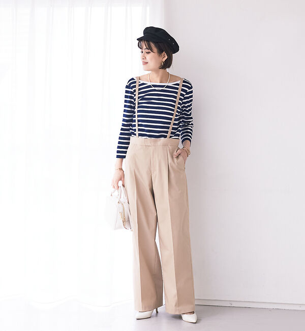 Rouge vif「バックVネック天竺ボーダープルオーバー」|Tシャツ・カットソー|