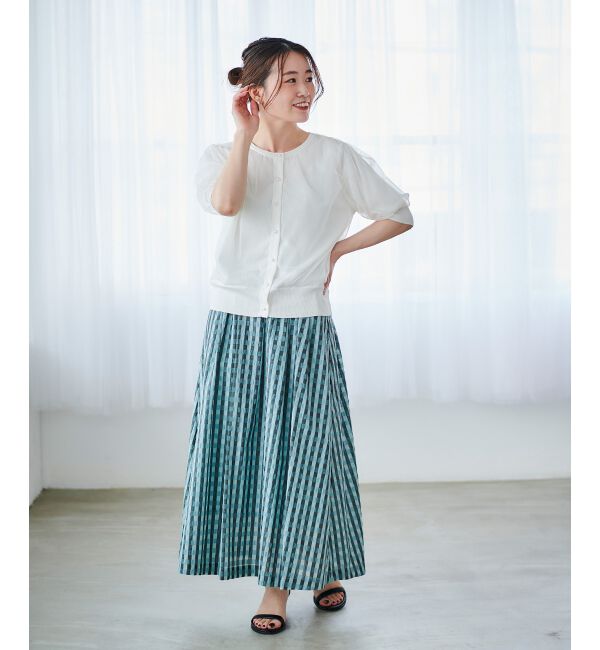 le.coeur blanc「ギンガムチェックギャザースカート」|スカート|