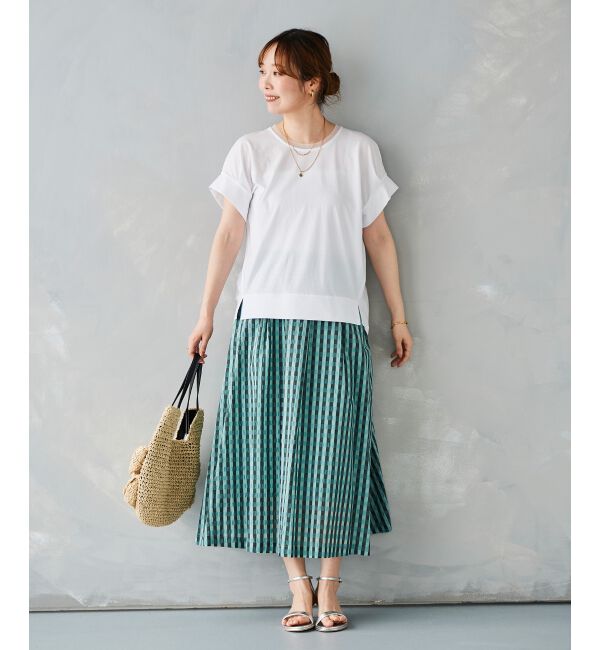 le.coeur blanc「ギンガムチェックギャザースカート」|スカート|