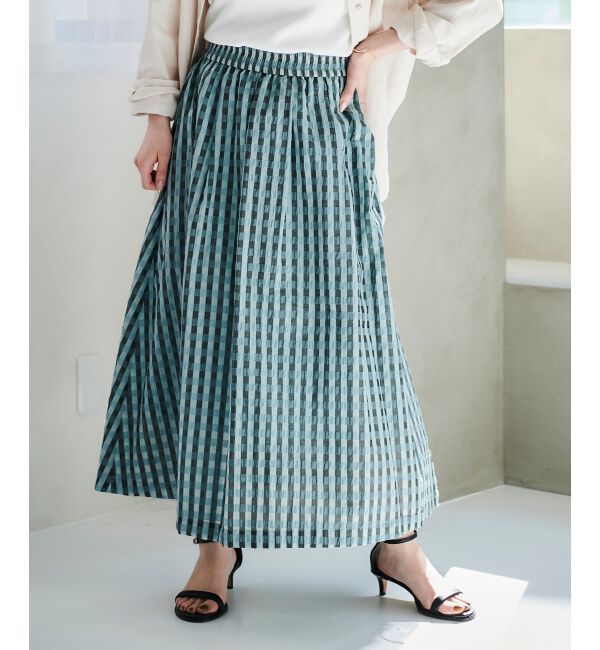 le.coeur blanc「ギンガムチェックギャザースカート」|スカート|