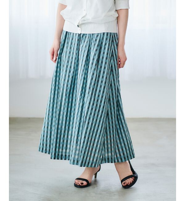 le.coeur blanc「ギンガムチェックギャザースカート」|スカート|