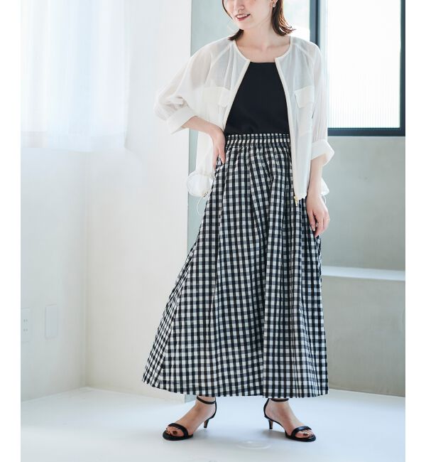 le.coeur blanc「ギンガムチェックギャザースカート」|スカート|