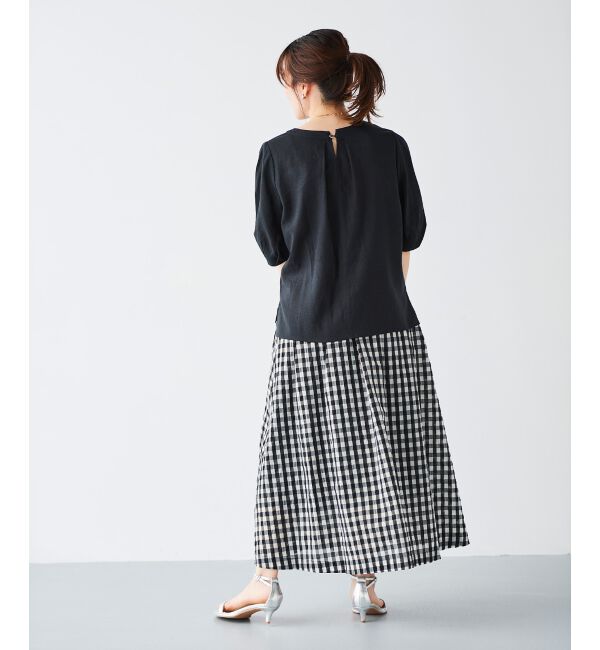 le.coeur blanc「ギンガムチェックギャザースカート」|スカート|
