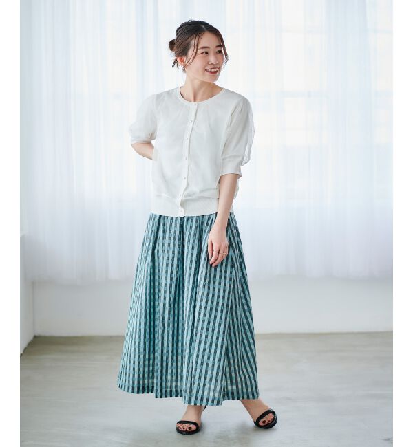 le.coeur blanc「ギンガムチェックギャザースカート」|スカート|