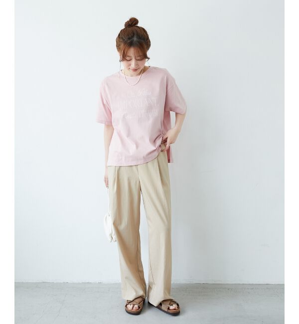  「《手洗い可能》RNストレッチセミワイドタックパンツ」|その他|