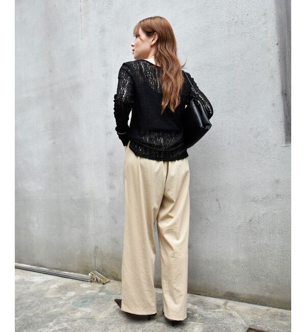  「《手洗い可能》RNストレッチセミワイドタックパンツ」|その他|