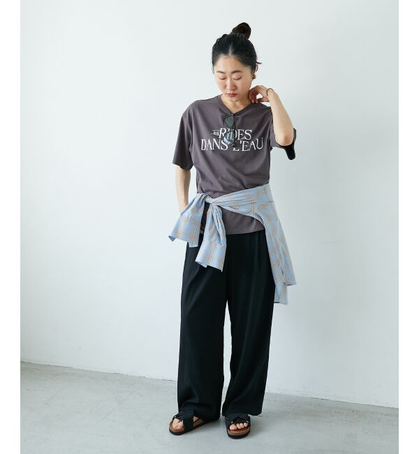  「《手洗い可能》RNストレッチセミワイドタックパンツ」|その他|