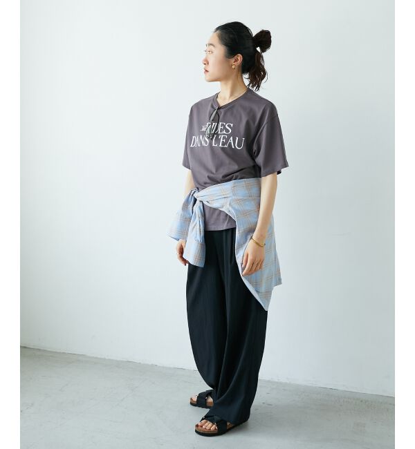  「《手洗い可能》RNストレッチセミワイドタックパンツ」|その他|