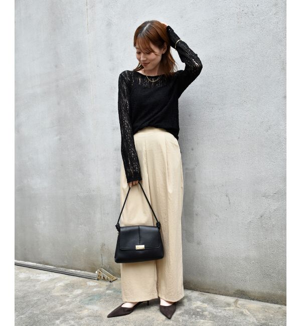  「《手洗い可能》RNストレッチセミワイドタックパンツ」|その他|