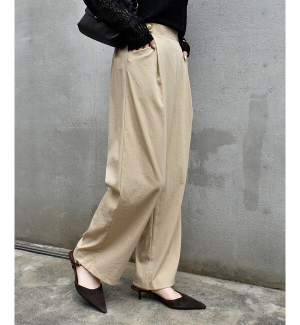  「《手洗い可能》RNストレッチセミワイドタックパンツ」|その他|