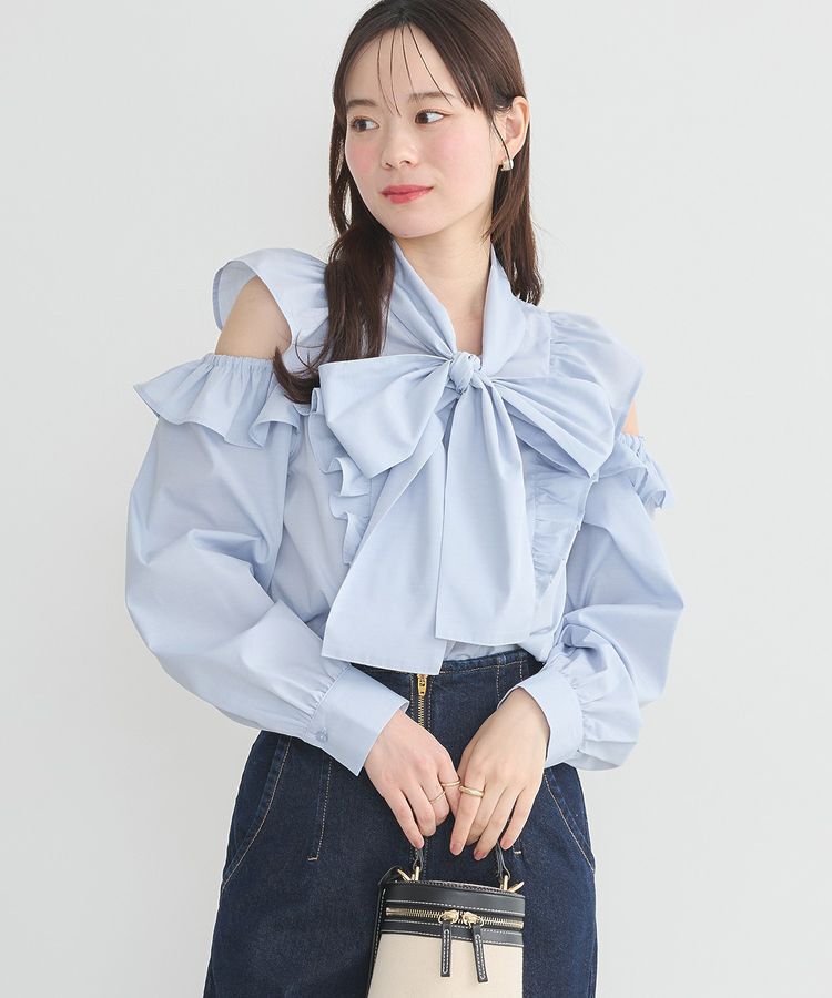 earth music&ecology「リボンラッフルブラウス」|シャツ・ブラウス|