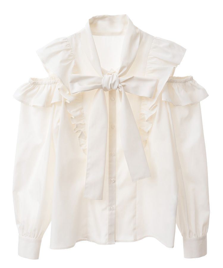 earth music&ecology「リボンラッフルブラウス」|シャツ・ブラウス|