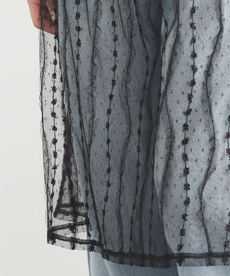 earth music&ecology「ストライプレースレイヤードスカート」|スカート|