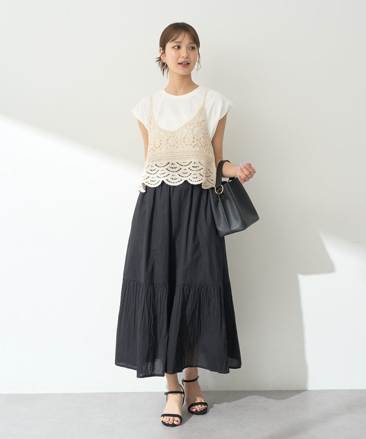 earth music&ecology「SET2点 クロシェキャミソール+ノースリーブプルオーバー」|Tシャツ・カットソー|