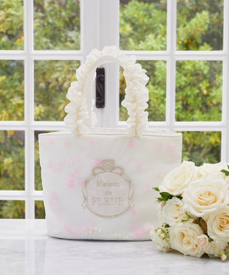 Maison de FLEUR「マリエペタルパールフリルハンドルトートバッグ」|トートバッグ|
