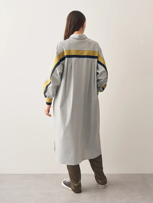 Editt by YECCA VECCA「リブMIXストライプシャツワンピース」|ワンピース|