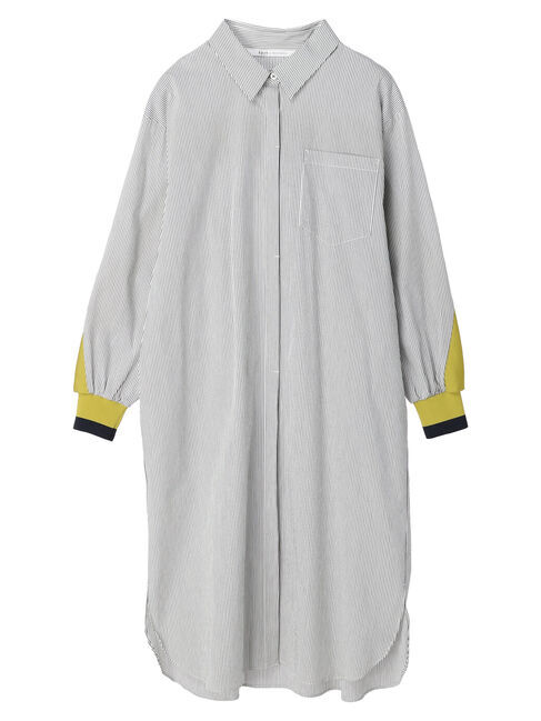 Editt by YECCA VECCA「リブMIXストライプシャツワンピース」|ワンピース|