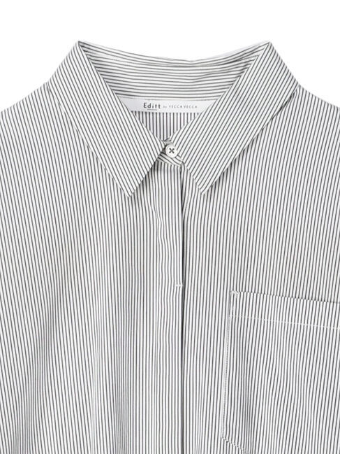 Editt by YECCA VECCA「リブMIXストライプシャツワンピース」|ワンピース|