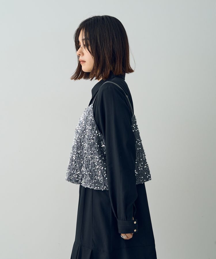 YECCA VECCA「ベロアスパンコールオーバーキャミ」|インナー|