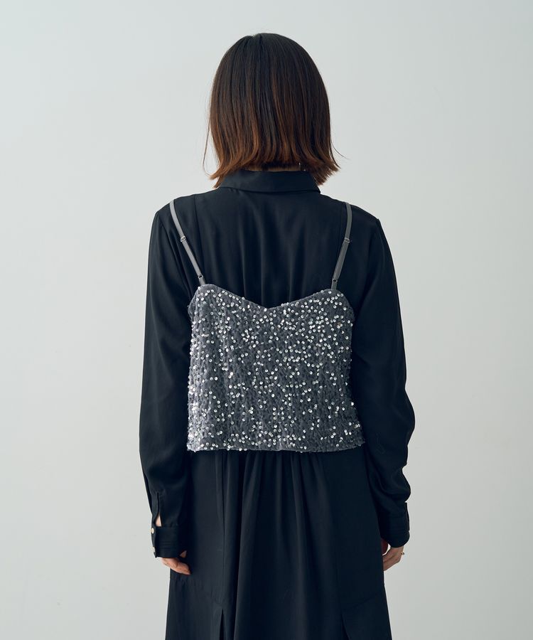 YECCA VECCA「ベロアスパンコールオーバーキャミ」|インナー|