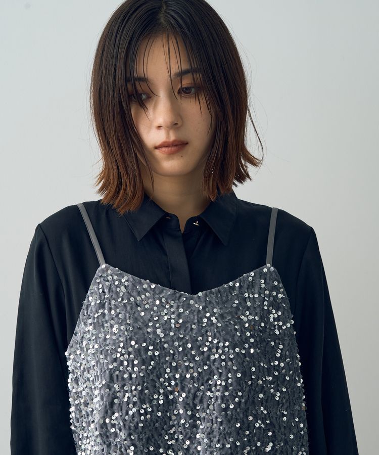 YECCA VECCA「ベロアスパンコールオーバーキャミ」|インナー|