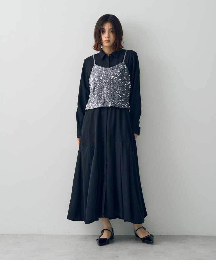 YECCA VECCA「ベロアスパンコールオーバーキャミ」|インナー|