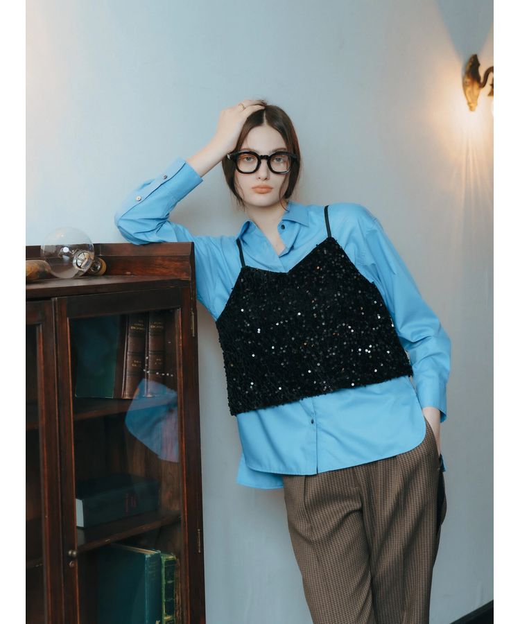 YECCA VECCA「ベロアスパンコールオーバーキャミ」|インナー|