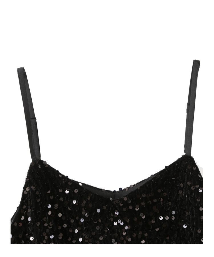 YECCA VECCA「ベロアスパンコールオーバーキャミ」|インナー|