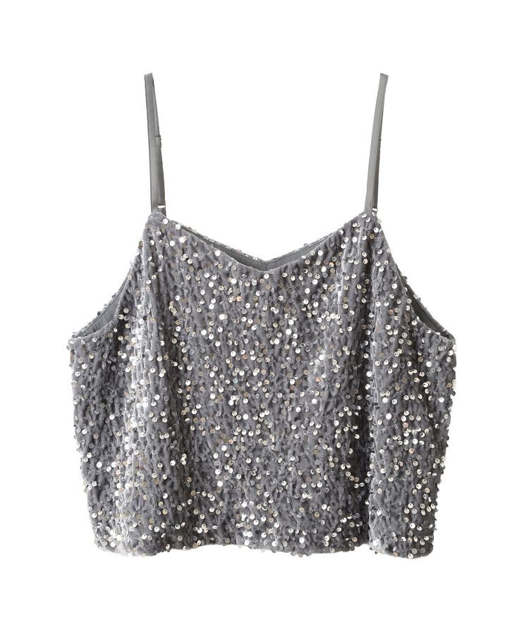 YECCA VECCA「ベロアスパンコールオーバーキャミ」|インナー|