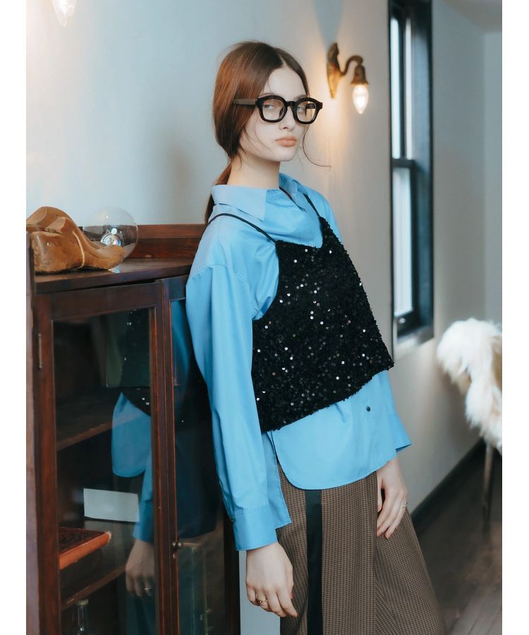 YECCA VECCA「ベロアスパンコールオーバーキャミ」|インナー|