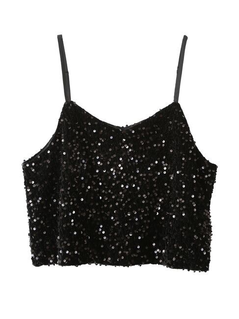 YECCA VECCA「ベロアスパンコールオーバーキャミ」|インナー|