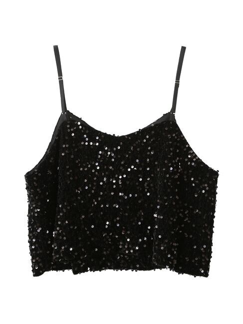 YECCA VECCA「ベロアスパンコールオーバーキャミ」|インナー|