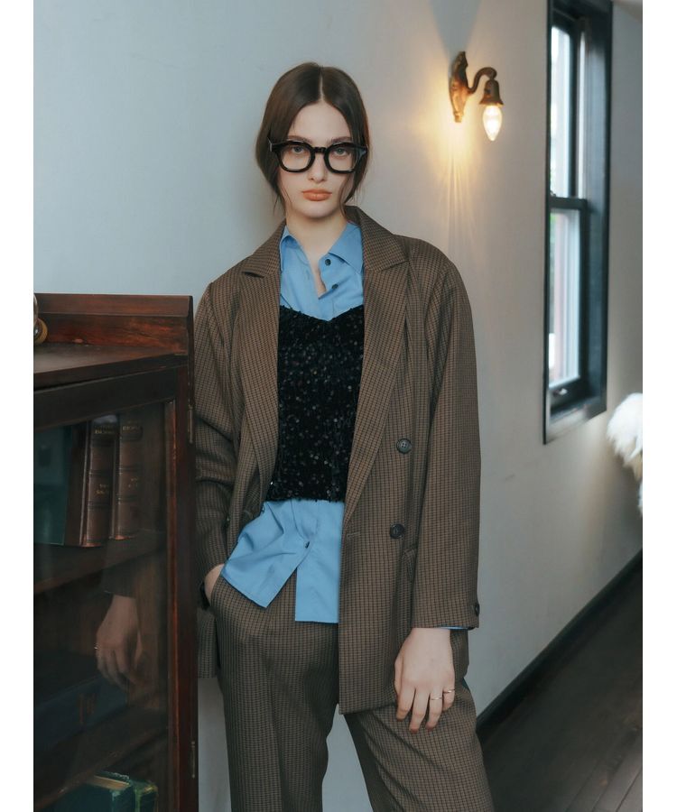 YECCA VECCA「ベロアスパンコールオーバーキャミ」|インナー|