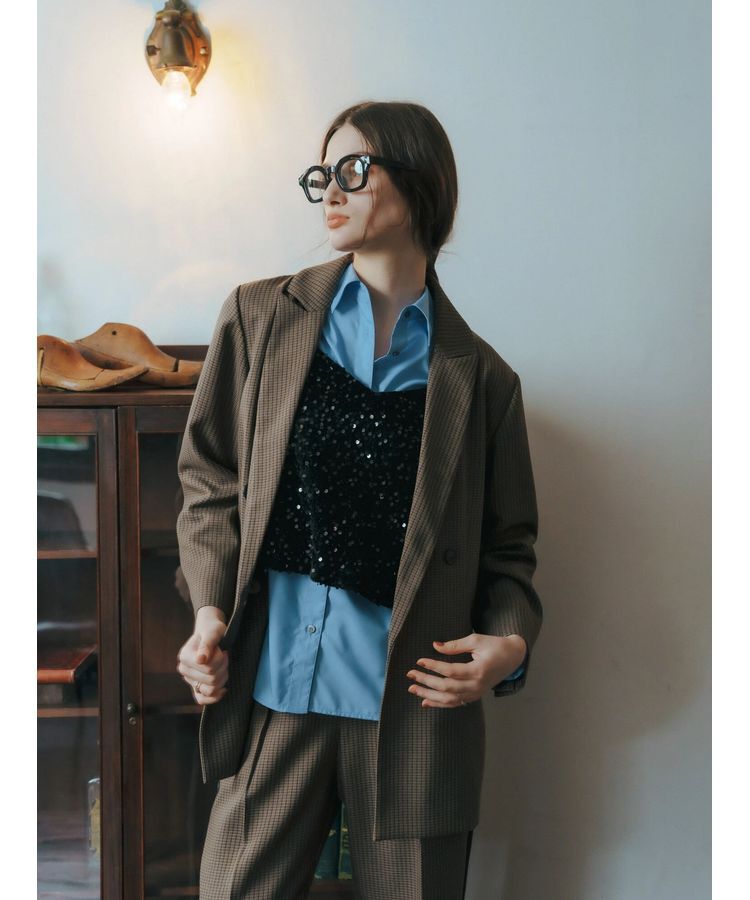 YECCA VECCA「ベロアスパンコールオーバーキャミ」|インナー|