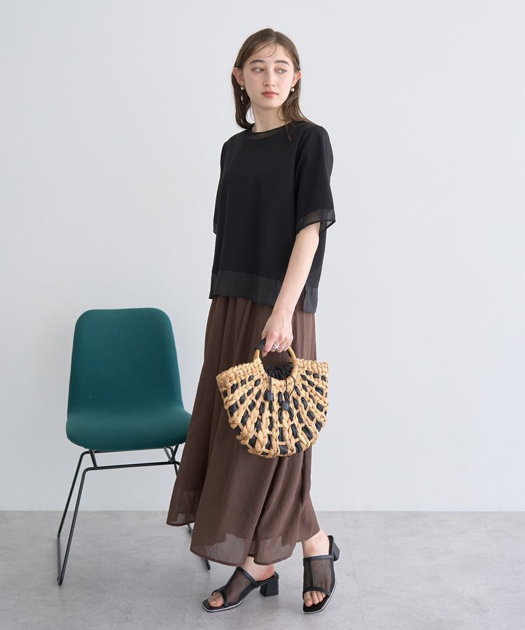 YECCA VECCA「【cache cache】バンクワンコンビラウンドカゴバッグ」|その他|