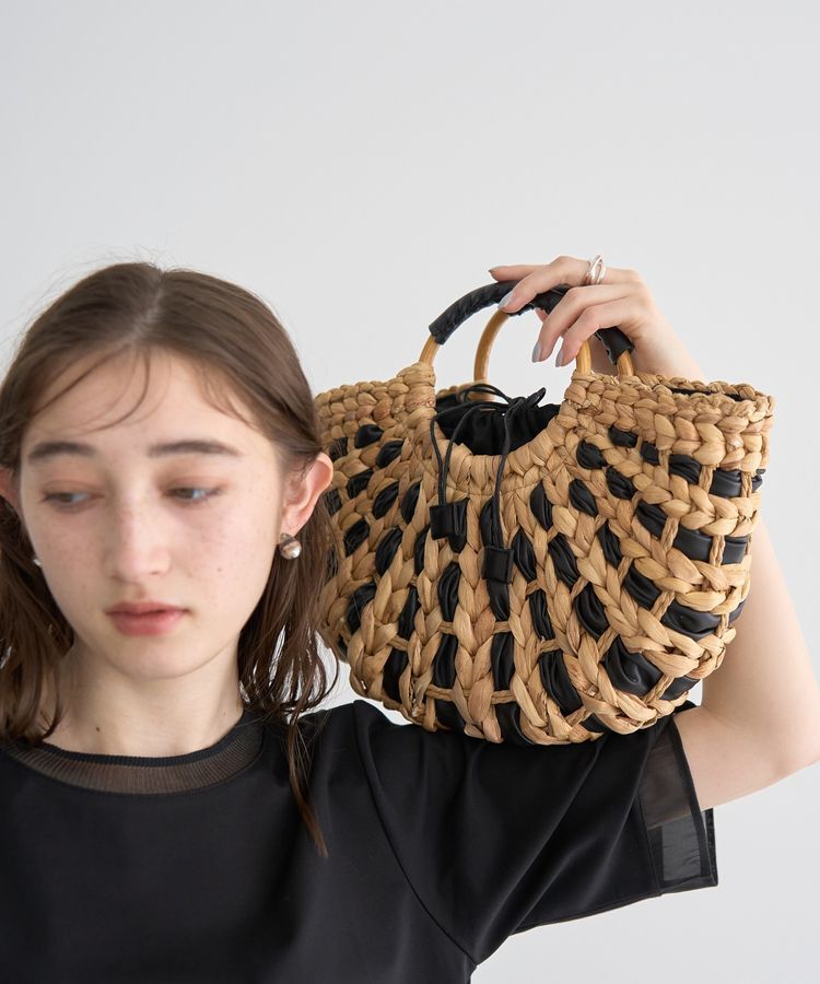 YECCA VECCA「【cache cache】バンクワンコンビラウンドカゴバッグ」|その他|