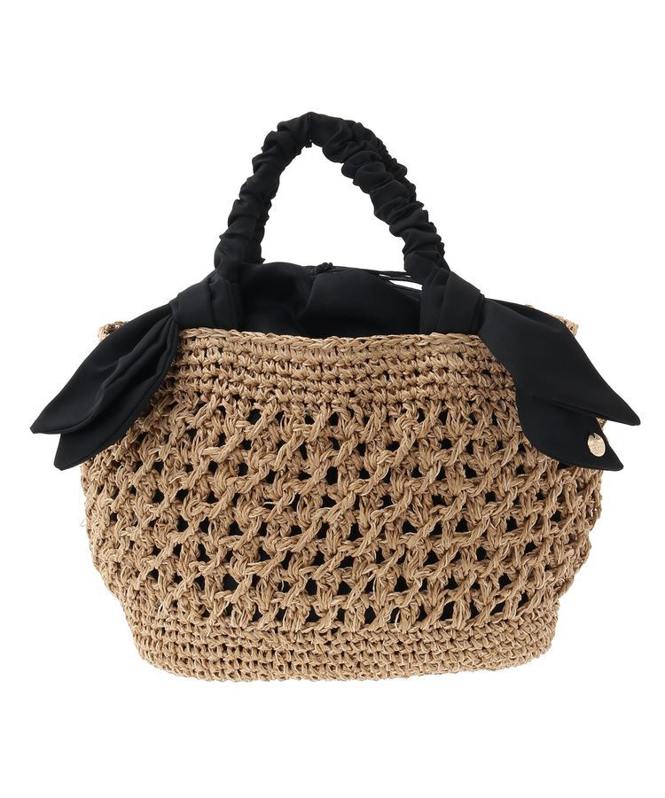 YECCA VECCA「【cache cache】リボン柄編みトート」|トートバッグ|