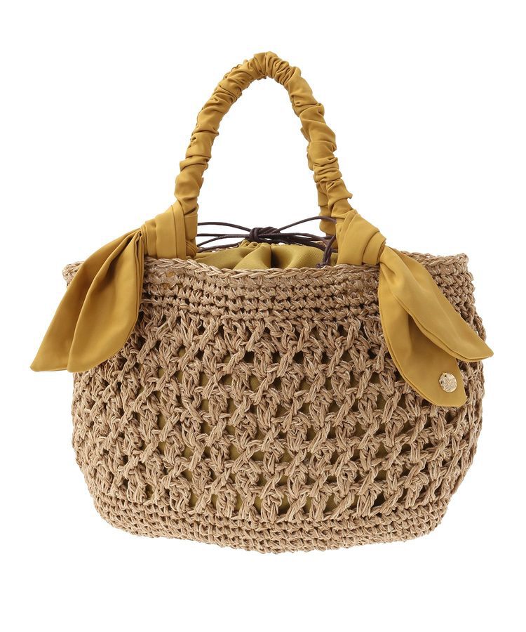 YECCA VECCA「【cache cache】リボン柄編みトート」|トートバッグ|