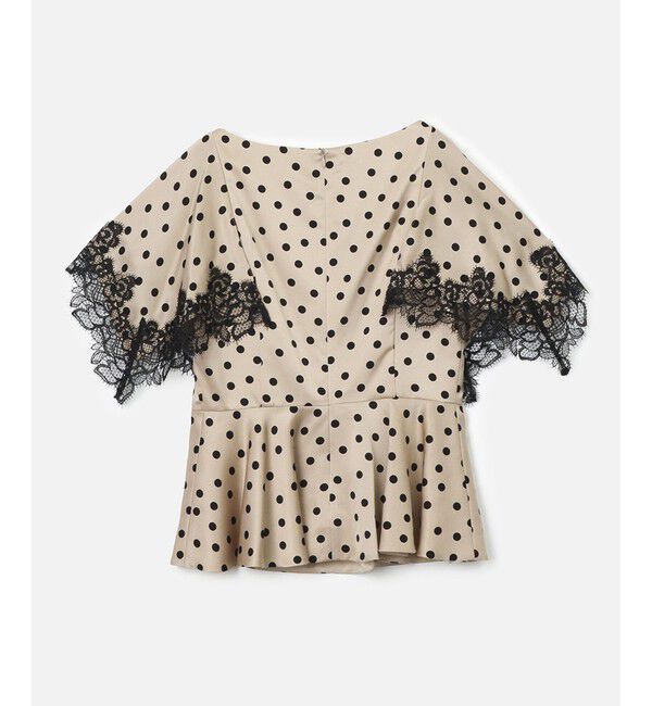 LOULOU WILLOUGHBY「【LOULOU WILLOUGHBY】サテンドットレースブラウス」|シャツ・ブラウス|