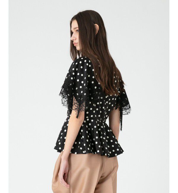 LOULOU WILLOUGHBY「【LOULOU WILLOUGHBY】サテンドットレースブラウス」|シャツ・ブラウス|