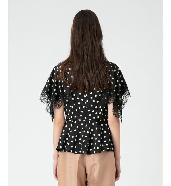 LOULOU WILLOUGHBY「【LOULOU WILLOUGHBY】サテンドットレースブラウス」|シャツ・ブラウス|