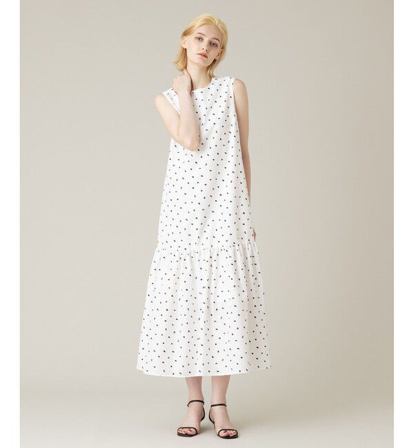 LOULOU WILLOUGHBY「【LOULOU WILLOUGHBY】キカドットノースリワンピース」|ワンピース|ホワイト系