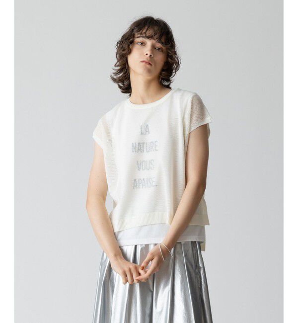 allureville「メッシュフレンチスリーブ プルオーバー」|その他|ホワイト