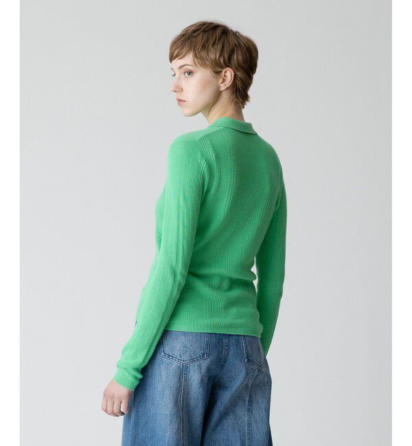 allureville「ランダムストライプニットポロ」|ニット・セーター|